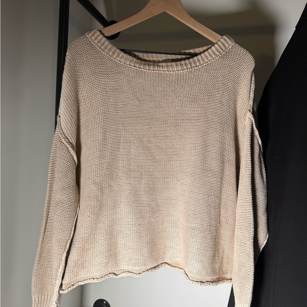 Mustard Seed Cream Crew Neck Sweater
